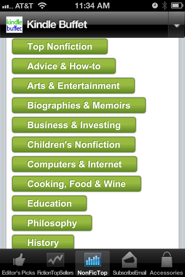 eBook Buffet -- Daily menu of free Kindle books iPhone
